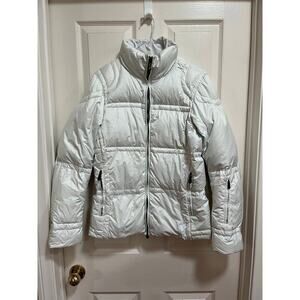 JSX Jet Set White Jacket Down Feathers Womens Ski Luxury Made in Italy Medium
